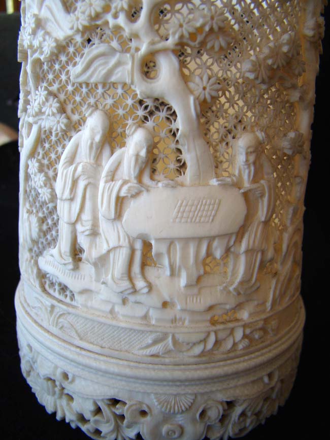 An amazing 19th century Chinese carved elephant ivory cup. — image 2